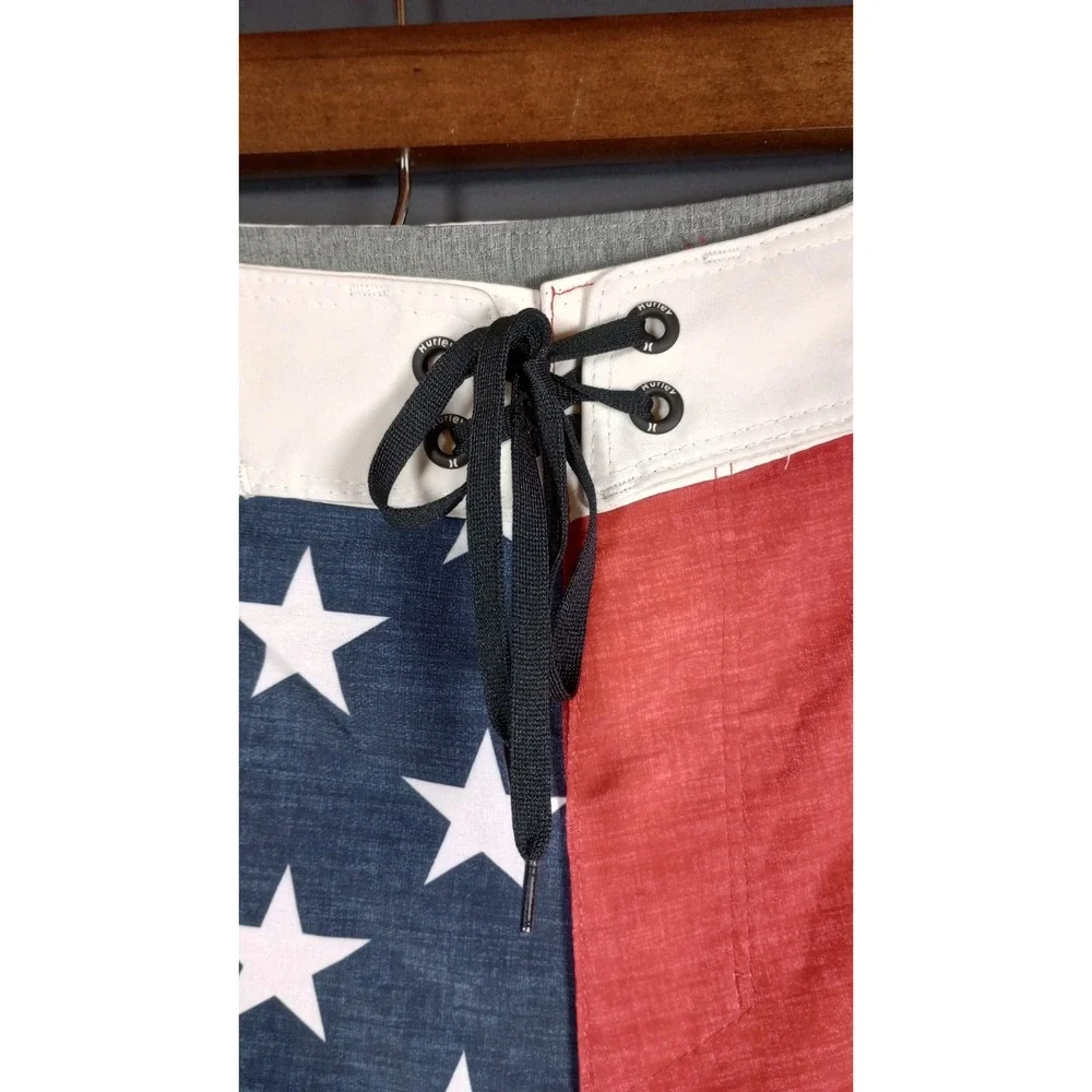 Hurley Phantom Board Shorts Mens 30 USA Flag Red White Blue Patriotic Stretch